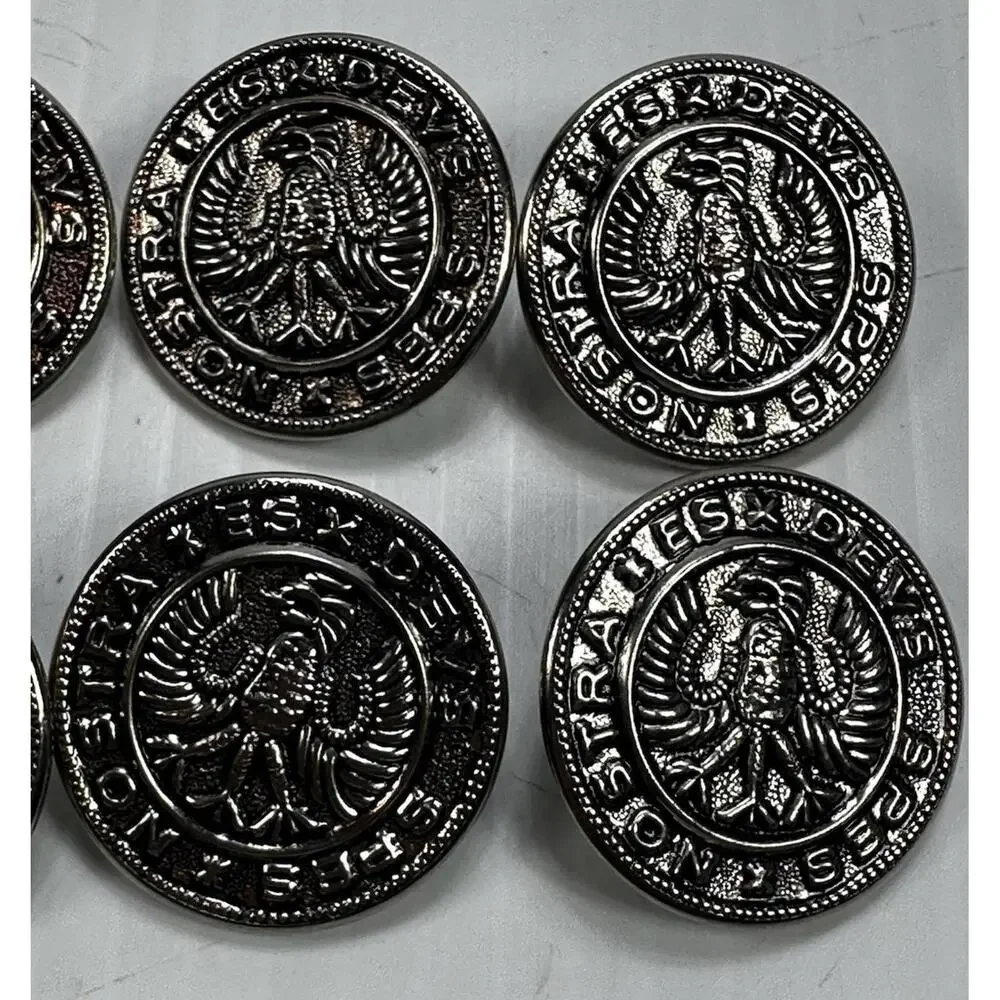 10 Hessian Military Jacket Buttons Silver Spes Nostra‎ Es Devs God Is Our Hope